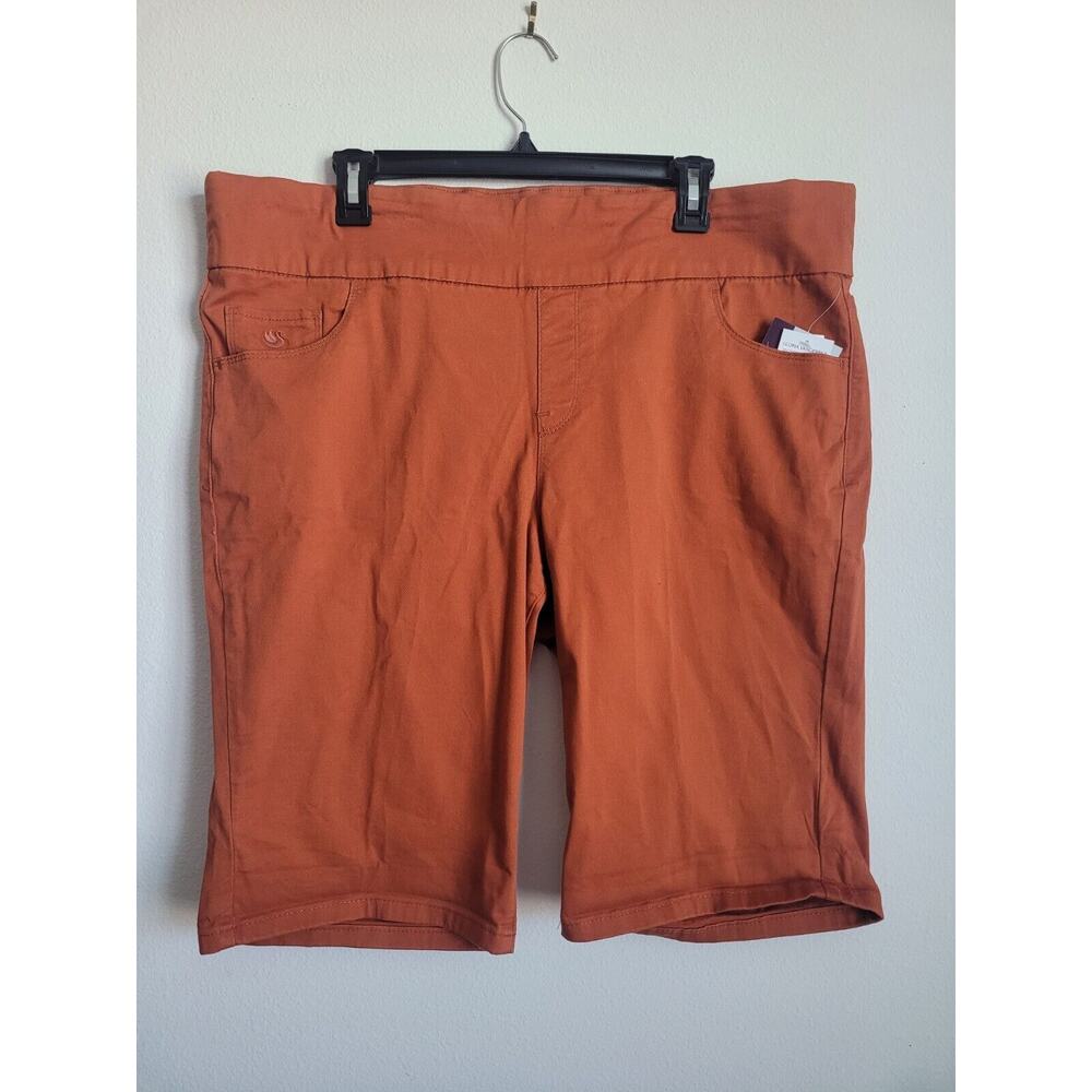 Gloria Vanderbilt Orange Bermudas Stretchy Mid-Thigh Shorts